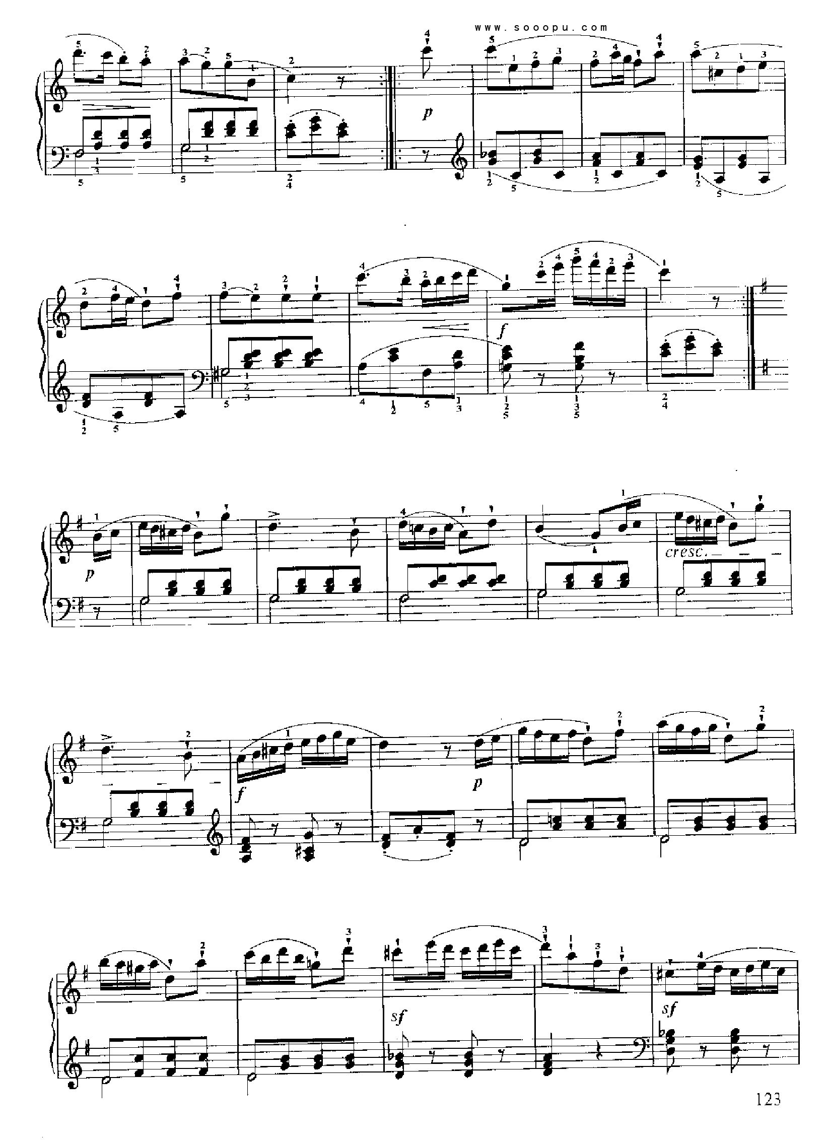 小奏鸣曲(op151no1)键盘类钢琴简谱