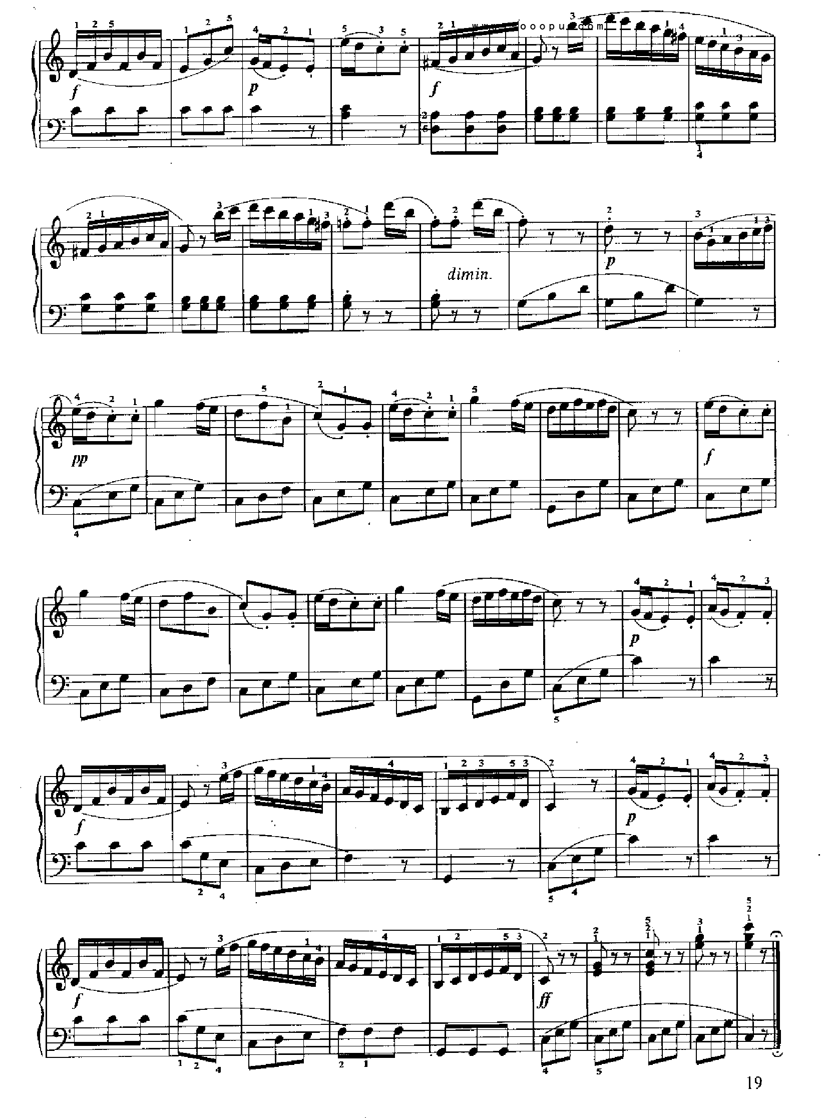 小奏鸣曲(op36no1)键盘类钢琴简谱