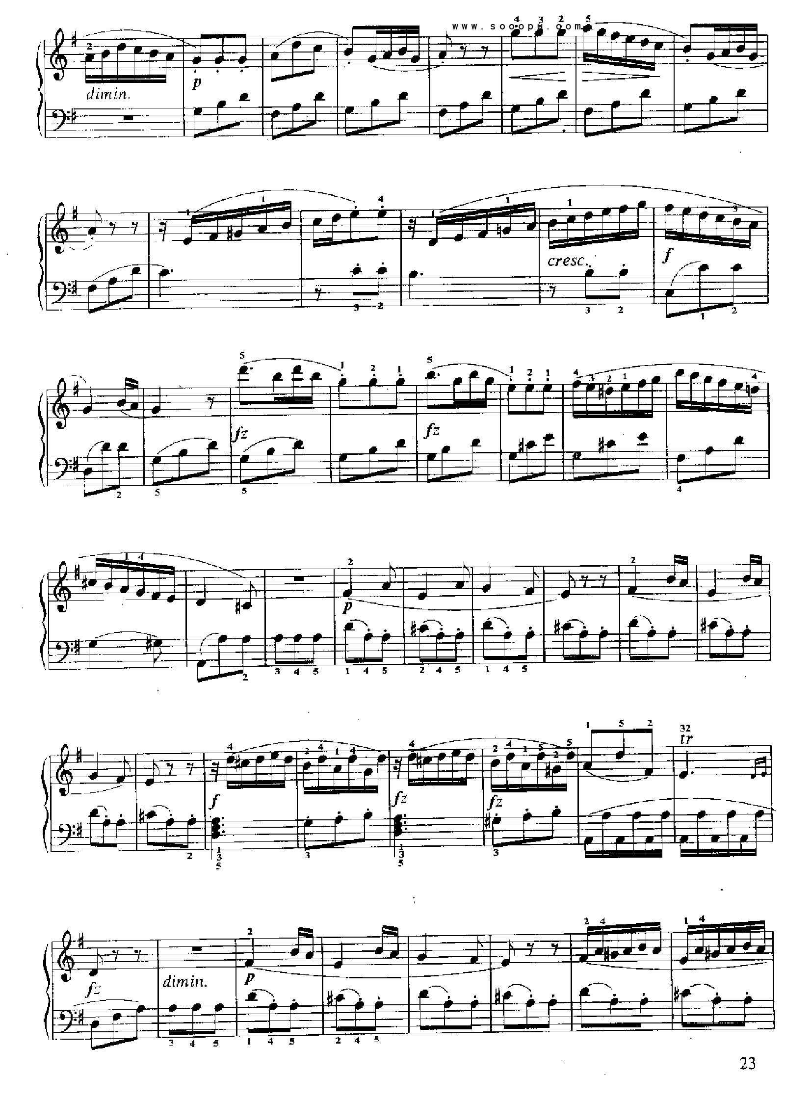 小奏鸣曲(op36no1)键盘类钢琴简谱